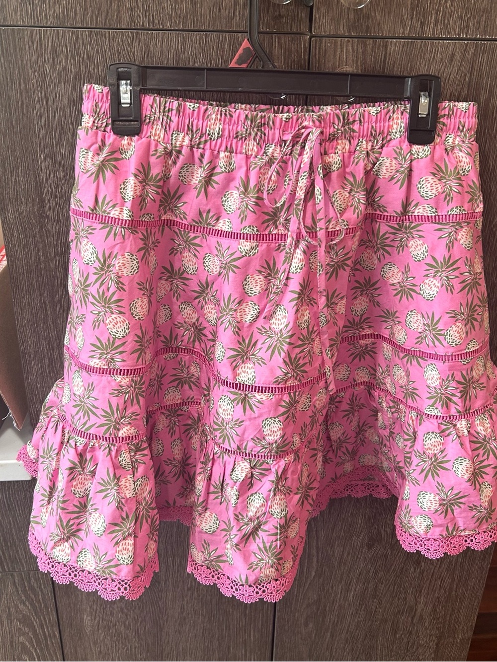 Pineapple-Print Tiered Summer Skirt